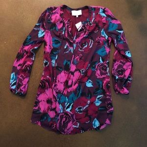 Plum floral tunic dress